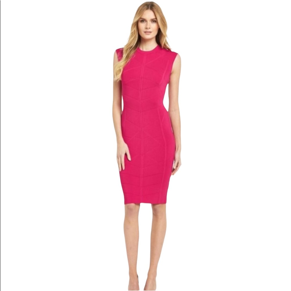 Ted Baker London Sahskia Bodycon Fuchsia Pink Sheath Dress Womens Size Large L